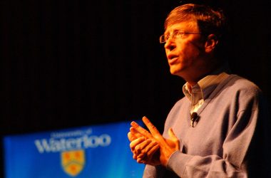 Bill Gates speaking at the University of Waterloo