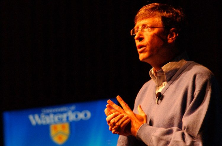 Bill Gates speaking at the University of Waterloo