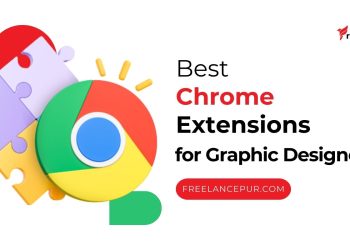 An image displaying chrome logo with extensions with text for graphic designers